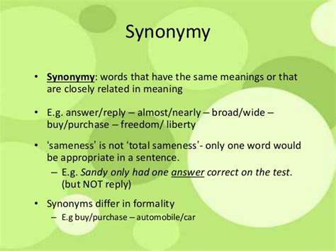 SYNONYMY .